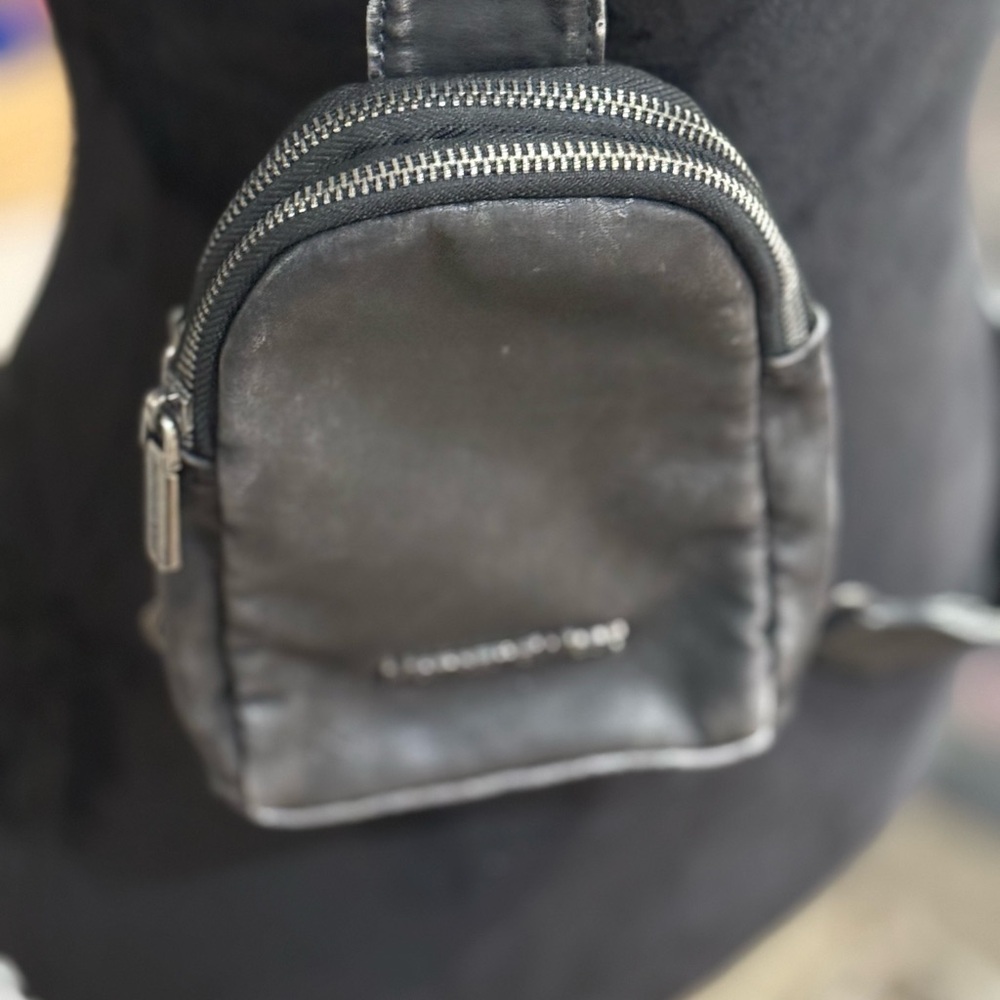 MONTANA leather crossbody.  The Grey/washed Black.